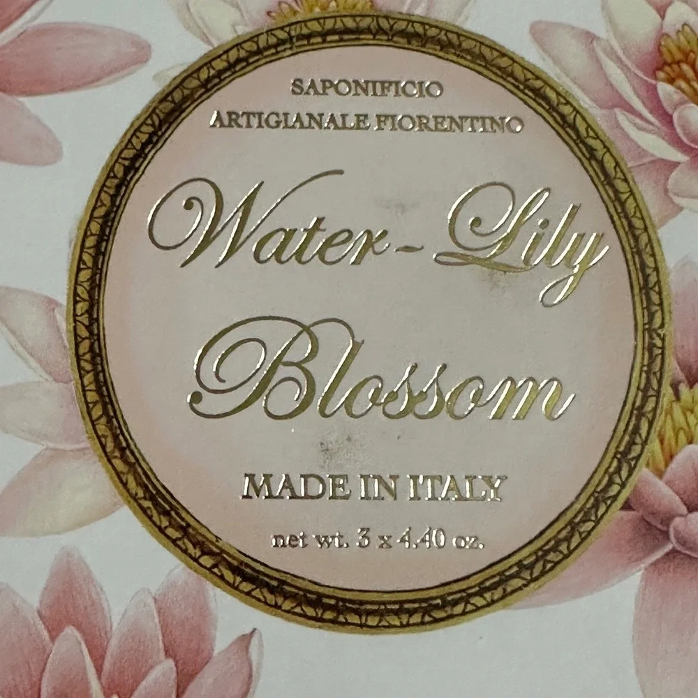 Saponificio Artigianale Fiorentino Water-Lily Blossom Soap‎ Set Italy NEW 3pk